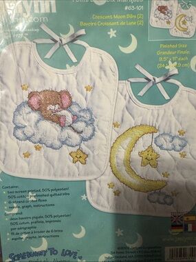 New Bear & Crescent Moon Bib kit